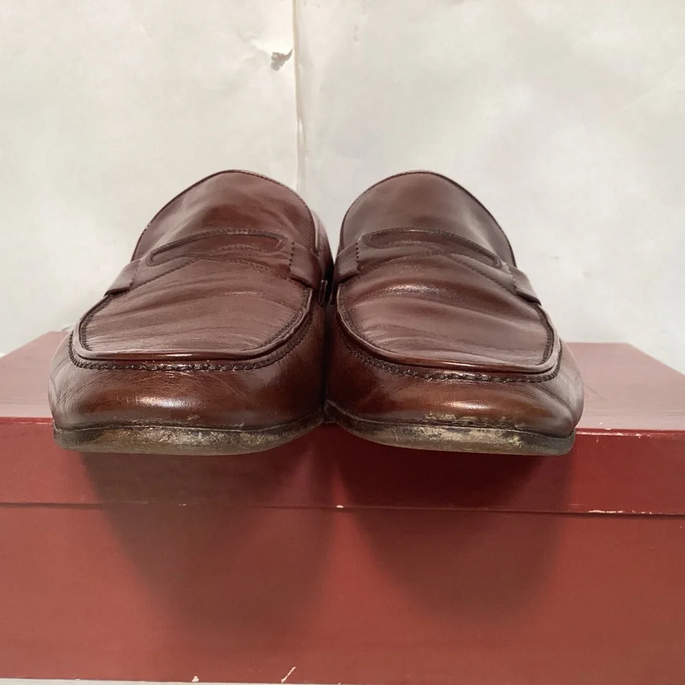 Peter Lord Vintage Mens Brown Leather Loafers Made in Italy Men's size 8 1/2